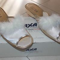 Pantofole Donna Axa Shoes Panna 39 Made In Italy