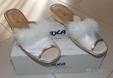 Pantofole Donna Axa Shoes Panna 39 Made In Italy