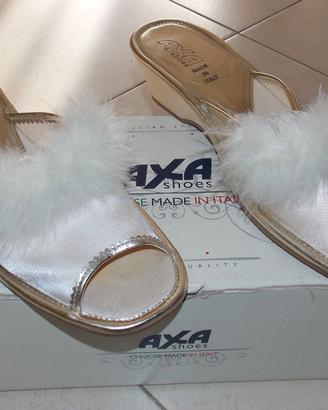 Pantofole Donna Axa Shoes Panna 39 Made In Italy