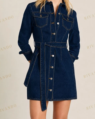 Vestito di jeans donna  con cintura - Calliope