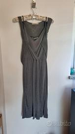 Abito lungo in maglia grigio scuro Pennyblack