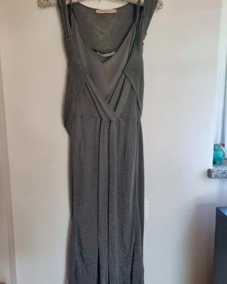 Abito lungo in maglia grigio scuro Pennyblack