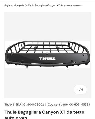 Thule Bagagliera Canyon XT piu prolunga auto e van