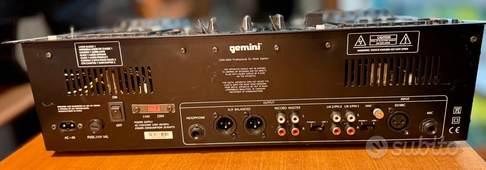 GEMINI CDM3600 CD Mixer all in one - Audio/Video In vendita a Terni