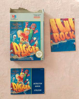 Digger T Rock Nintendo NES scatola, poster ed istr