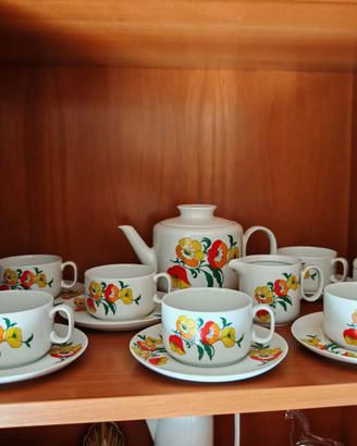 Servizio tè caffè Monopoli porcellana fiori vintag