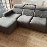 Divano letto 3 posti con penisola vano contenitore