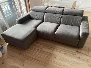Divano letto 3 posti con penisola vano contenitore