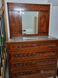 Cassettiera con specchiera primi del '900