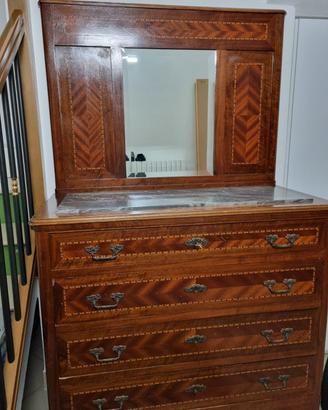 Cassettiera con specchiera primi del '900