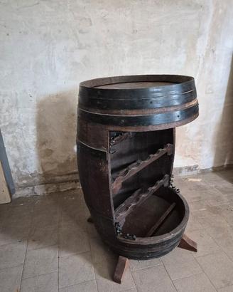 cantinetta portabottiglie a forma di botte