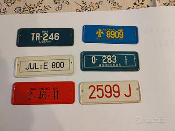 lotto 6 targhette lamierino anni 60/70