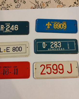 lotto 6 targhette lamierino anni 60/70