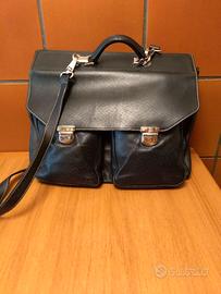 BORSA IN PELLE NERA DA LAVORO