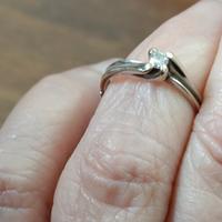 ScontatoAnello solitario oro bianco con brillante 