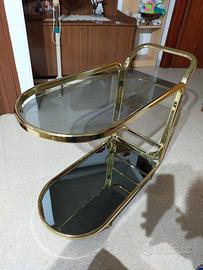 CARRELLO BAR DRINKS IN OTTONE IN VETRO DI MOREX