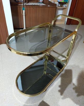 CARRELLO BAR DRINKS IN OTTONE IN VETRO DI MOREX