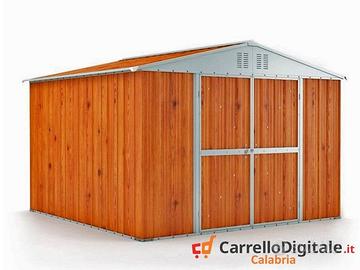 Casetta in lamiera da giardino 327x269 fin legno