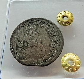 MONETA AG 20 SOLDI O LIRA PIACENZA F. FARNESE 1694