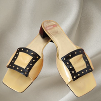 Sandali gialli vernice | taglia 38 | tacco 3 cm