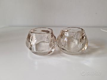 2 portacandele in vetro