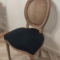 N°6 sedie in legno rovere intarsiato 