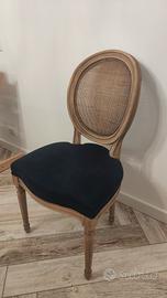 N°6 sedie in legno rovere intarsiato 