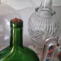 set 2 bottiglie antiche vetro 