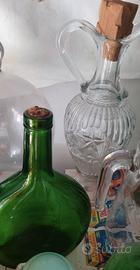 set 2 bottiglie antiche vetro 