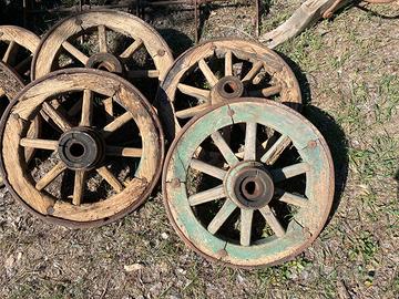 Ruote carro antiche in legno