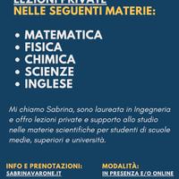 Ripetizioni di Matematica, Fisica, Chimica,Inglese