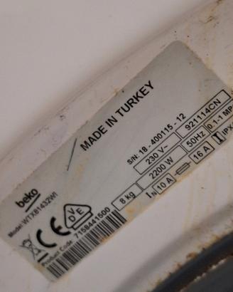 Lavatrice Beko WTX81432WI