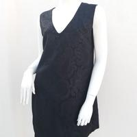 Abito scamiciato elegante broccato nero. Chiara B