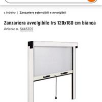 Zanzariera avvolgibile 120x160 cm bianca Nuova