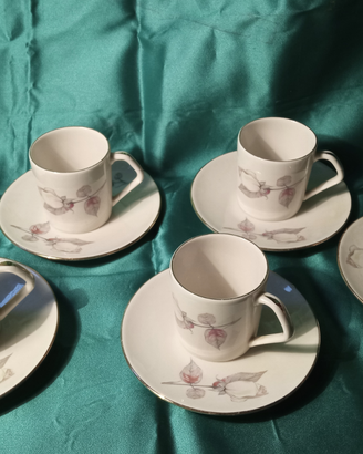 Servizio 6 tazze caffè porcellana Regent vintage