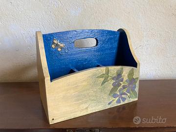 Portamatite / Portaoggetti in legno - Decoupage.