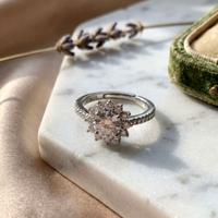 Anello Fiore di Luce Argento e Zirconi - Regolabil