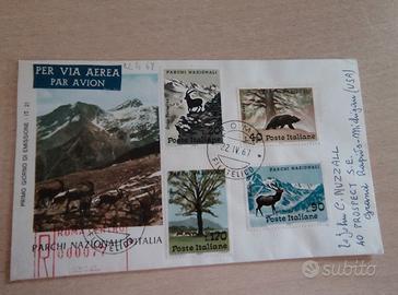 Busta Primo Giorno FDC 1967 "Parchi Nazionali" VIA
