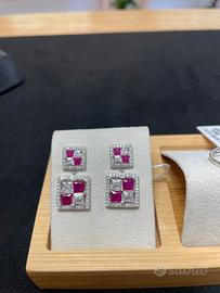 Orecchini a doppia geometria - Effetto Rubino e Di