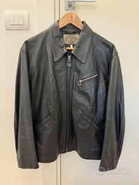 Giacca pelle uomo Armani Jeans vintage nero