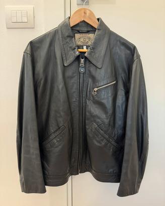 Giacca pelle uomo Armani Jeans vintage nero