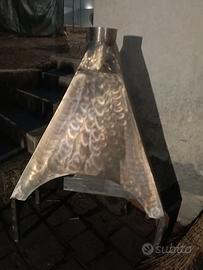 Cappa in acciaio per barbecue