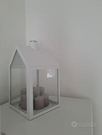 LANTERNA BIANCA + 7 CANDELE NUOVE