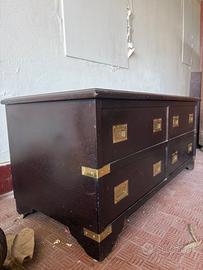 Cassettone vintage stile navale in legno