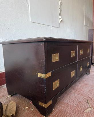 Cassettone vintage stile navale in legno