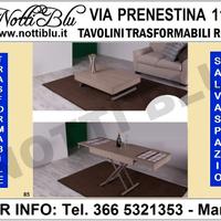 Tavolino Trasformabile piano legno rovere naturale