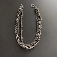 Collana 3 fili in metallo anticato