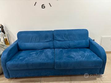 Divano letto matrimoniale blu