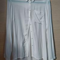 Camicia da donna bianca morbida trasparente OLTRE