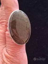 Anello  Ossidiana Argento 